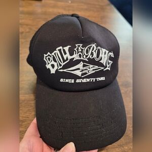 Billabong Black Logo Trucker Snapback Since Seventy Three Hat
